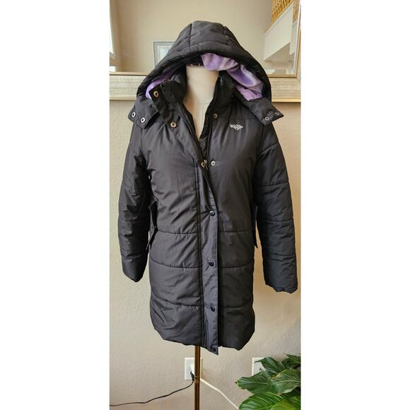 Wantdo Girls Down Insulated Parka Hooded Winter Ski Jacket Coat Size 10-12 Black - Picture 1 of 7